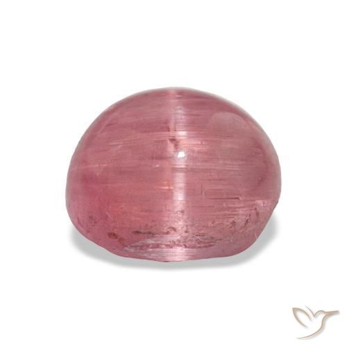 Turmalina ojo de gato Rosado medio natural de 2.64 ct, Corte Óvalo, Translúcido