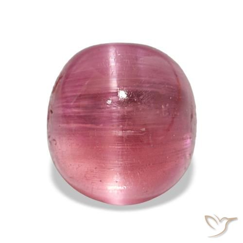 3.29ct Tono rosado cálido Turmalina ojo de gato, Ovalada, Translúcido