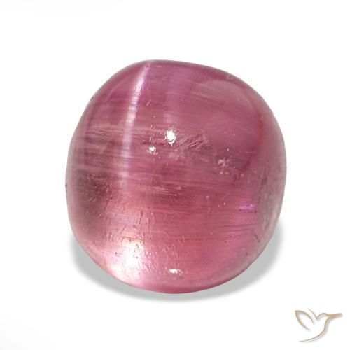 Turmalina ojo de gato Tono rosado cálido natural de 3.29 ct, Corte Óvalo, Translúcido