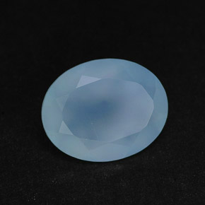 Calcedonia azul natural de 2,25 ct, transparente, transparente / translúcido