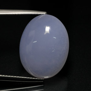 Calcedonia azul natural de 16,32 ct, corte óvalo, translúcido