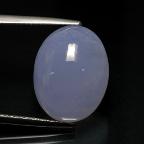 Calcedonia azul natural de 15,37 ct, corte óvalo, translúcido