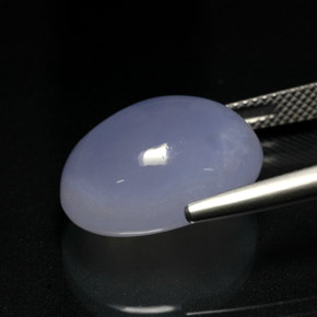 Calcedonia azul natural de 15,37 ct, corte óvalo, translúcido