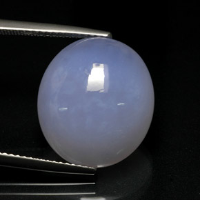 Calcedonia azul natural de 16,62 ct, corte óvalo, translúcido