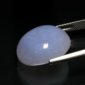 Calcedonia azul natural de 16,62 ct, corte óvalo, translúcido