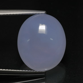 Calcedonia azul natural de 12,69 ct, corte óvalo, translúcido