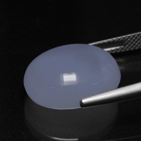 Calcedonia azul natural de 12,69 ct, corte óvalo, translúcido