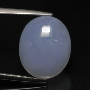Calcedonia azul natural de 12,71 ct, corte óvalo, translúcido