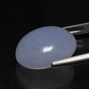 Calcedonia azul natural de 12,71 ct, corte óvalo, translúcido