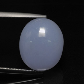 Calcedonia azul natural de 11,41 ct, corte óvalo, translúcido