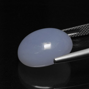Calcedonia azul natural de 11,41 ct, corte óvalo, translúcido