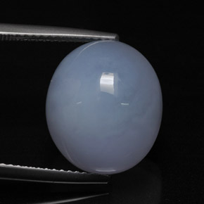 Calcedonia azul natural de 13,49 ct, corte óvalo, translúcido