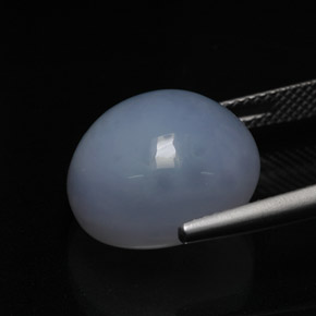 Calcedonia azul natural de 13,49 ct, corte óvalo, translúcido
