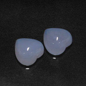 Gemas de calcedonia azul natural de  ct, forma de corazón, translúcido