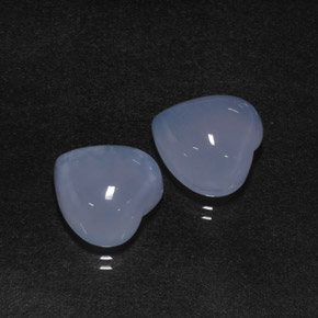 Gemas de calcedonia azul natural de  ct, forma de corazón, translúcido