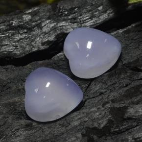 Gemas de calcedonia azul natural de 13,65 ct, forma de corazón, translúcido