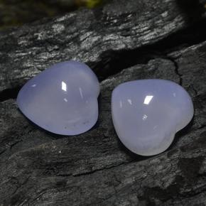 Gemas de calcedonia azul natural de 13,65 ct, forma de corazón, translúcido