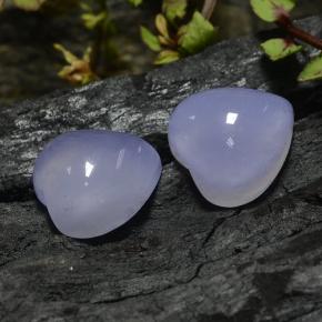 Gemas de calcedonia azul natural de 13,65 ct, forma de corazón, translúcido