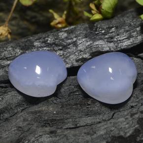Gemas de calcedonia violeta natural de 13,52 ct, forma de corazón, translúcido