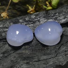 Gemas de calcedonia violeta natural de 13,52 ct, forma de corazón, translúcido