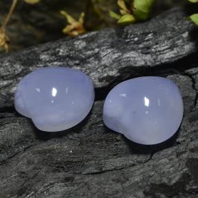 Gemas de calcedonia violeta natural de 13,52 ct, forma de corazón, translúcido