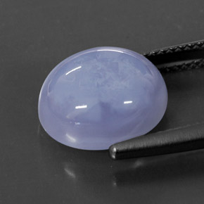 Calcedonia azul natural de 6,03 ct, corte óvalo, translúcido