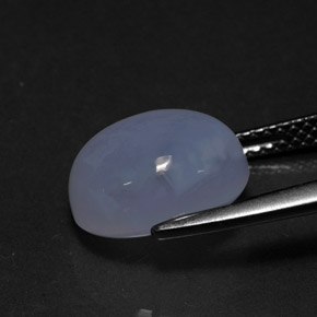 Calcedonia azul natural de 4,69 ct, transparente, transparente / translúcido
