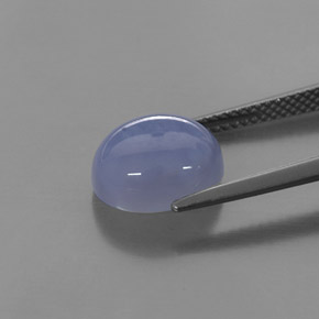 Calcedonia azul natural de 4,34 ct, transparente, transparente / translúcido
