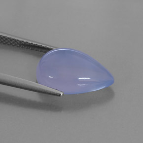 Calcedonia Azul lavanda natural de 4.48 ct, Transparente, Transparente / Translúcido