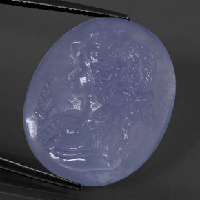 Calcedonia azul natural de 27,59 ct, transparente, transparente / translúcido