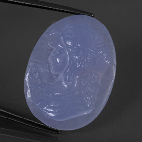 Calcedonia azul natural de 24,86 ct, transparente, transparente / translúcido