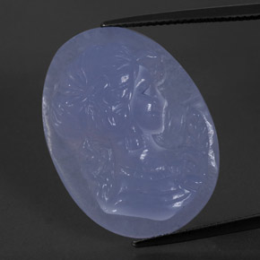 Calcedonia azul natural de 24,86 ct, transparente, transparente / translúcido
