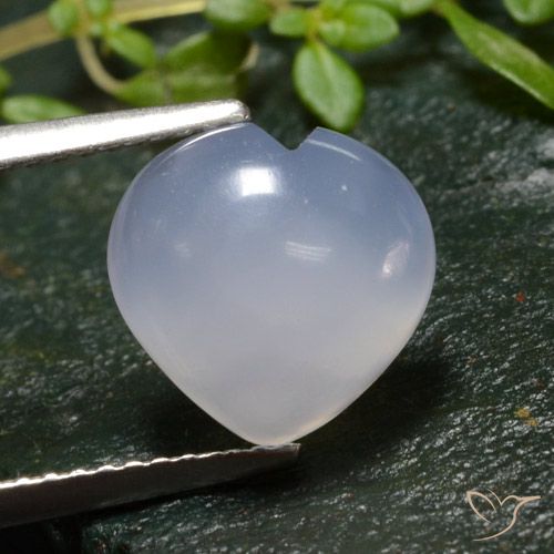 3.16ct Natural Violeta azulado claro Calcedonia, Corazón, Translúcido