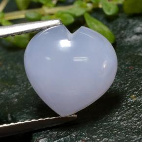 Calcedonia violeta natural de 4,07 ct, forma de corazón, translúcido