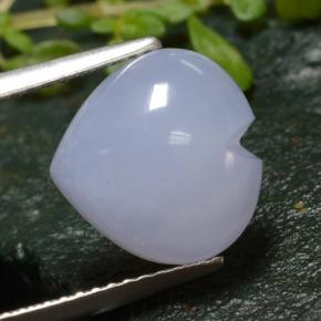 Calcedonia violeta natural de 4,07 ct, forma de corazón, translúcido