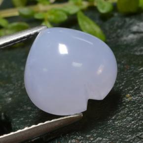 Calcedonia violeta natural de 4,07 ct, forma de corazón, translúcido