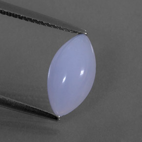 Calcedonia azul natural de 1,88 ct, marquesa, translúcido