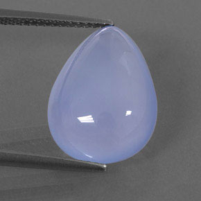 Calcedonia azul natural de 7,82 ct, en forma de pera, transparente