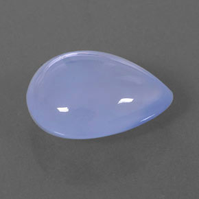 Calcedonia azul natural de 7,82 ct, en forma de pera, transparente