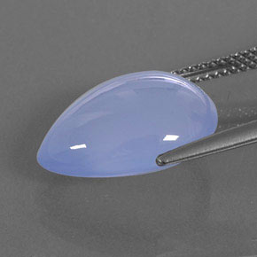 Calcedonia azul natural de 7,82 ct, en forma de pera, transparente
