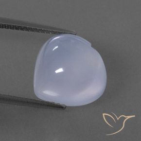 6.46ct Natural Violeta azulado claro Calcedonia, Corazón, Transparente / Translúcido