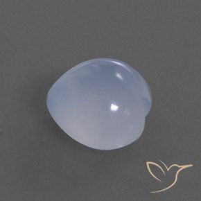 Calcedonia Violeta azulado claro natural de 6.46 ct, Corazón, Transparente / Translúcido