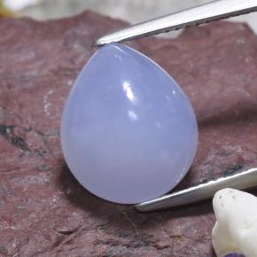 Calcedonia azul natural de 5,82 ct, en forma de pera, translúcido