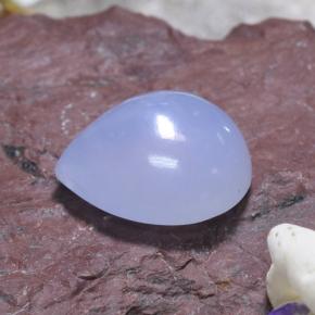 Calcedonia azul natural de 5,82 ct, en forma de pera, translúcido