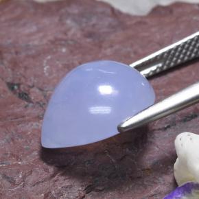 Calcedonia azul natural de 5,82 ct, en forma de pera, translúcido
