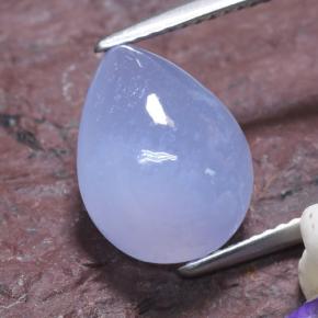 Calcedonia azul natural de 5,62 ct, en forma de pera, translúcido
