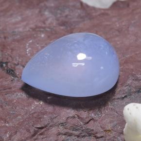 Calcedonia azul natural de 5,62 ct, en forma de pera, translúcido