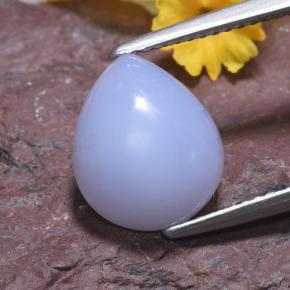 Calcedonia azul natural de 3,68 ct, en forma de pera, translúcido