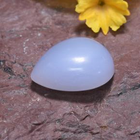Calcedonia azul natural de 3,68 ct, en forma de pera, translúcido