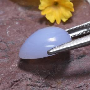 Calcedonia azul natural de 3,68 ct, en forma de pera, translúcido